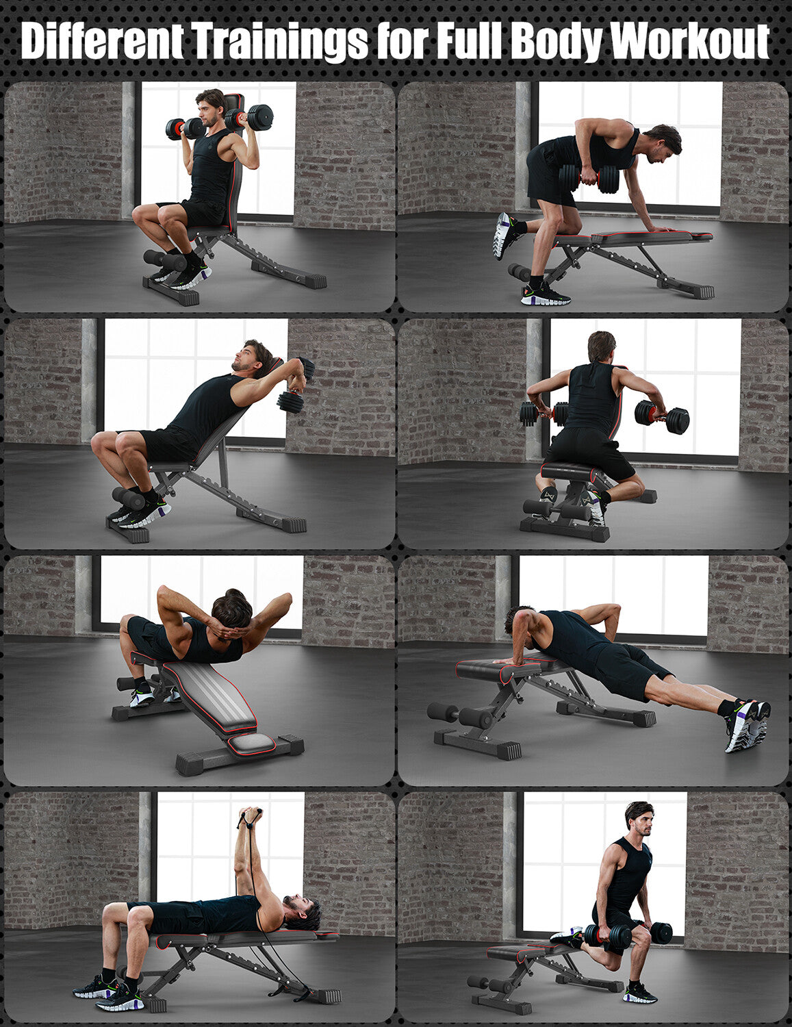 Hantelbank Klappbar Verstellbar Trainingsbank Schrägbank Bankdrücken Fitnessbank