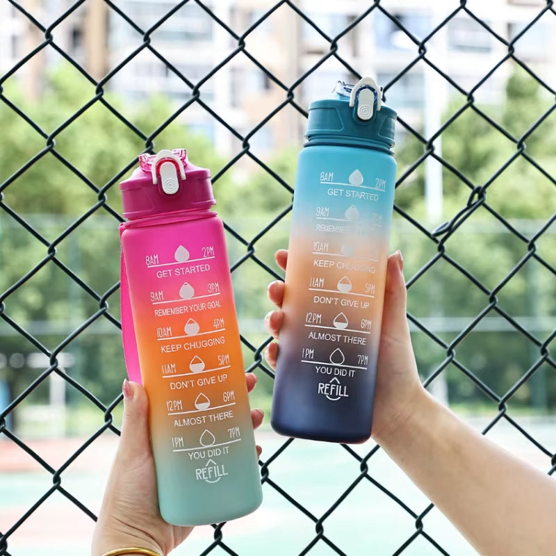 800ML Large Capacity Sports Water Bottle Leak Proof Plastic Drinking Cup with Scale Suitable for Travel Fitness Leakproof
