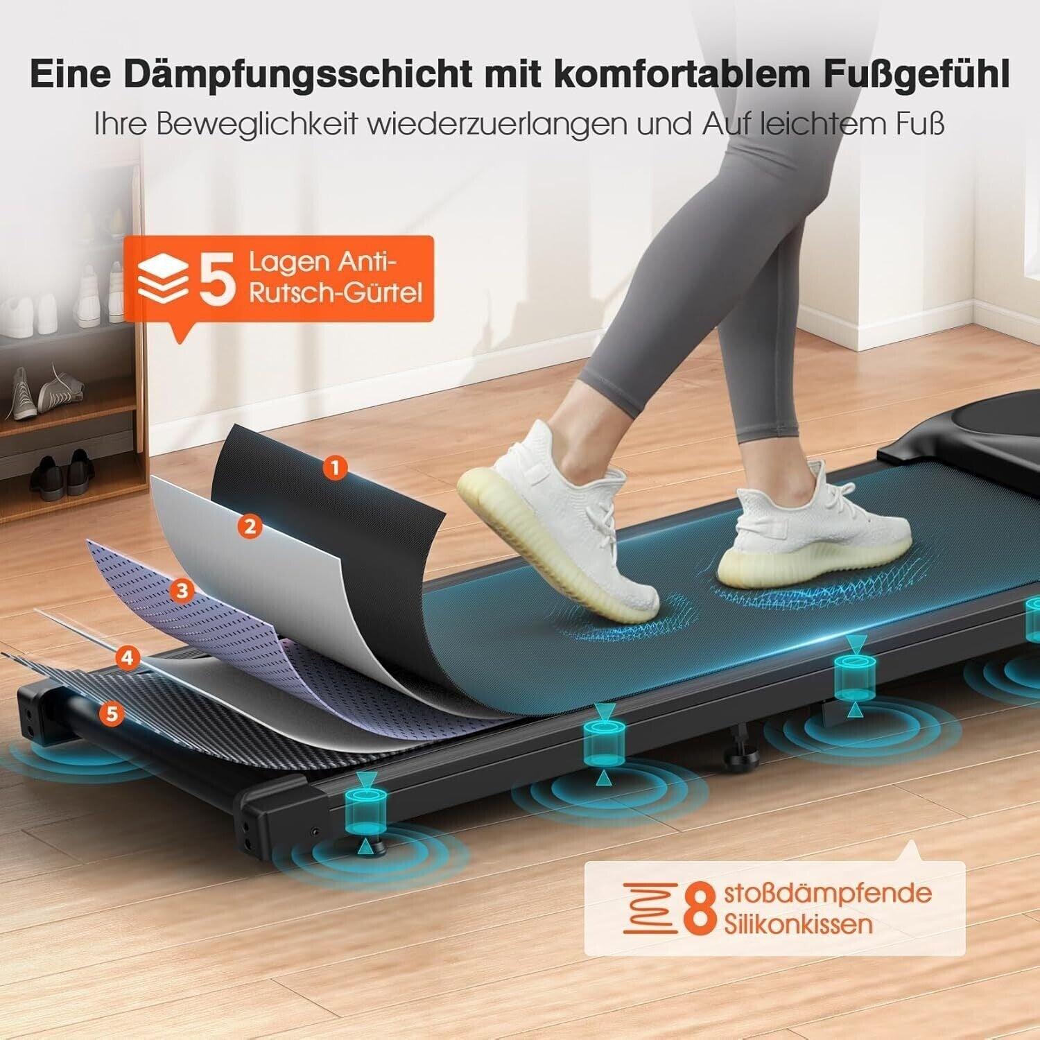 Motorisiertes Laufband Walking Pad Fitness Elektrisch Laufband Für Home Office