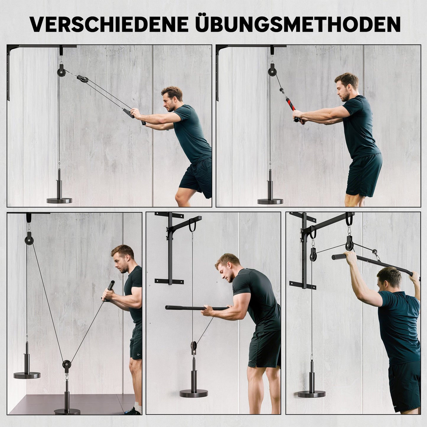 Fitness Latzug Gym Fitnesssgeräte Kabelzug Pulley System Arm Krafttraining