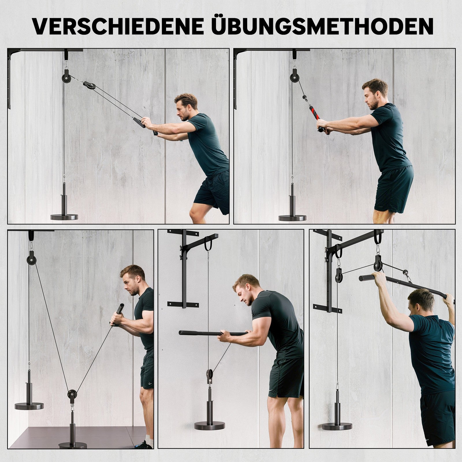 Fitness Latzug Gym Fitnesssgeräte Kabelzug Pulley System Arm Krafttraining