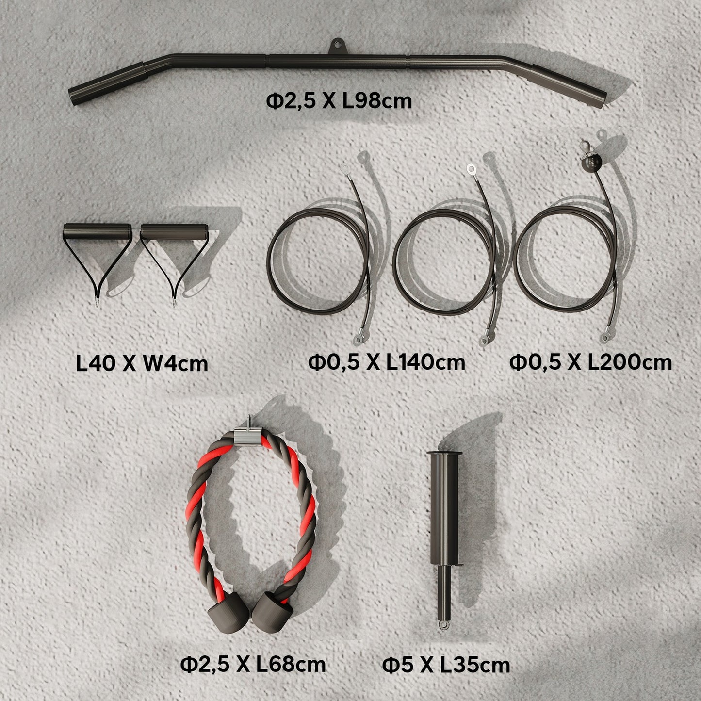 Fitness Latzug Gym Fitnesssgeräte Kabelzug Pulley System Arm Krafttraining