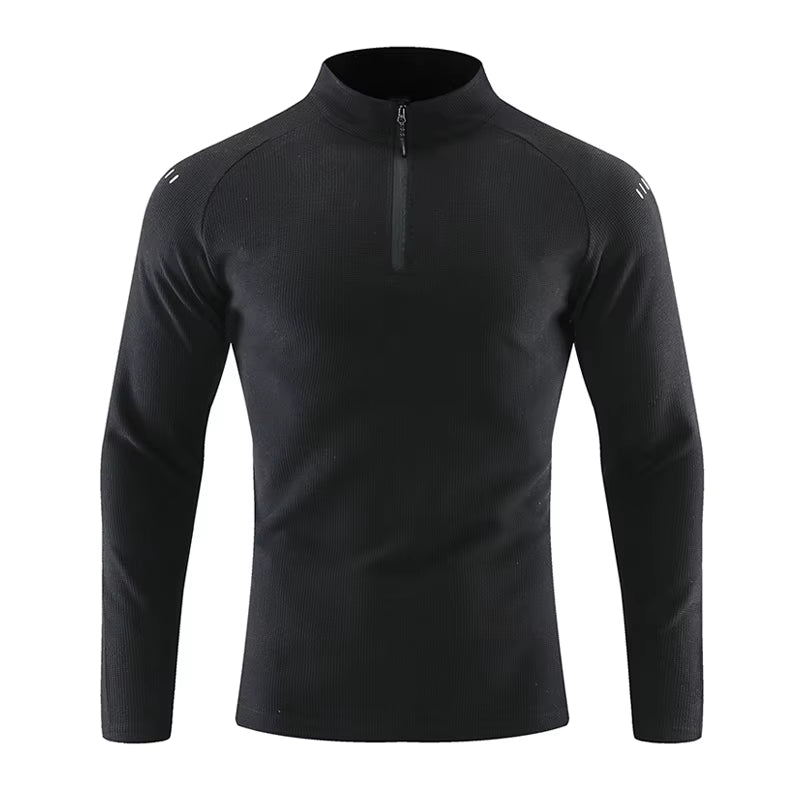 Running Long Sleeve T-Shirt Reflective Men Sportswear Breathable Black Coat Gym Jogging Male Gym Fitness Spring Autumn Clothing