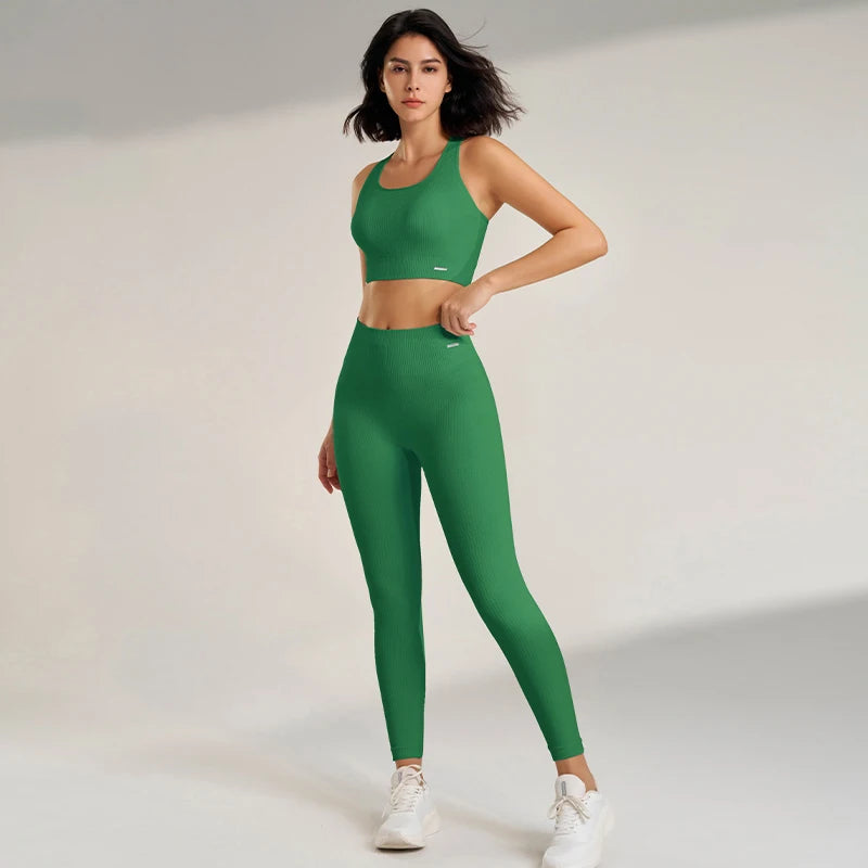Women'S Fitness High Waisted Skinny Sportswear Fitness Pants Bra Tops High Waisted Leggings Athletic Suit 2 Piece Yoga Wear