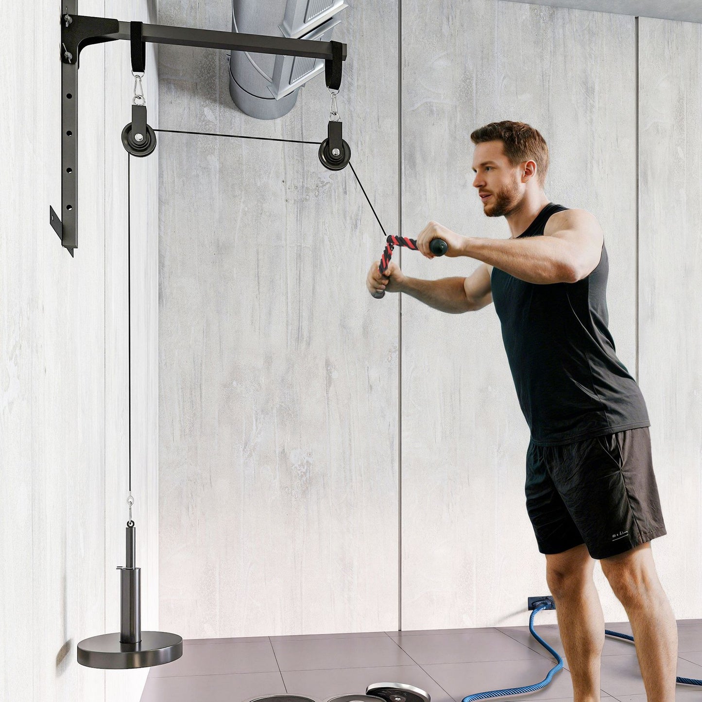 Fitness Latzug Gym Fitnesssgeräte Kabelzug Pulley System Arm Krafttraining