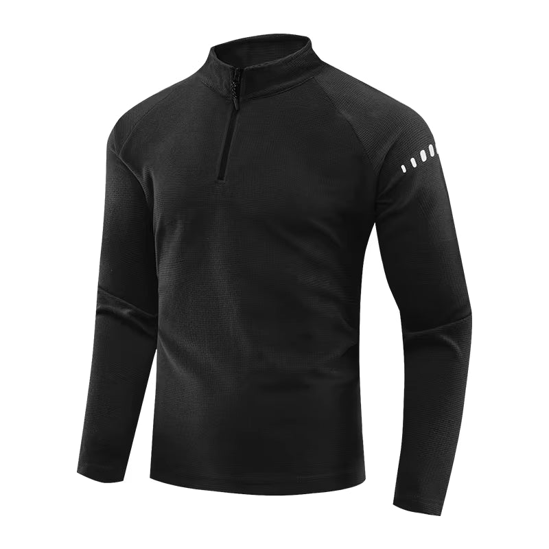 Running Long Sleeve T-Shirt Reflective Men Sportswear Breathable Black Coat Gym Jogging Male Gym Fitness Spring Autumn Clothing