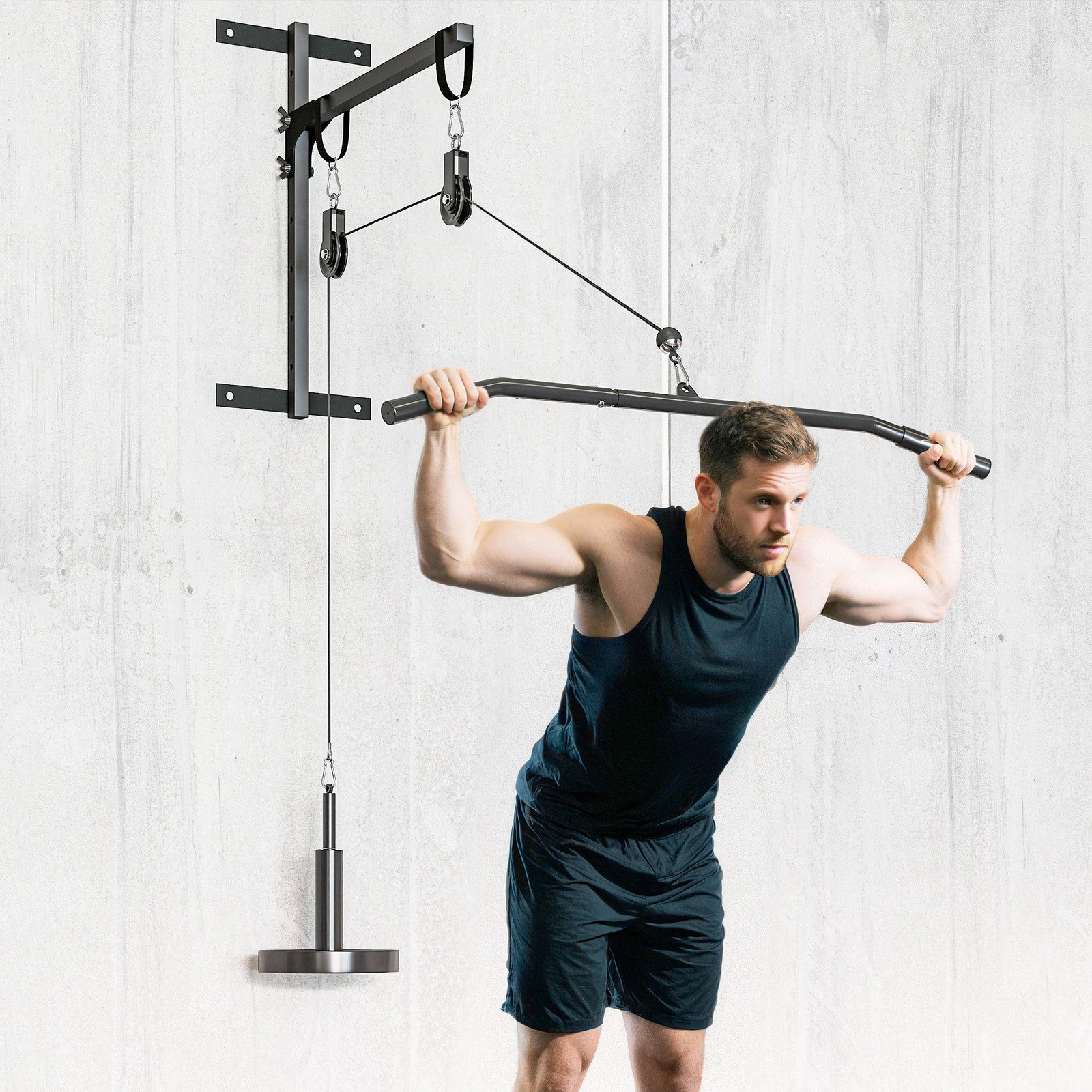 Fitness Latzug Gym Fitnesssgeräte Kabelzug Pulley System Arm Krafttraining