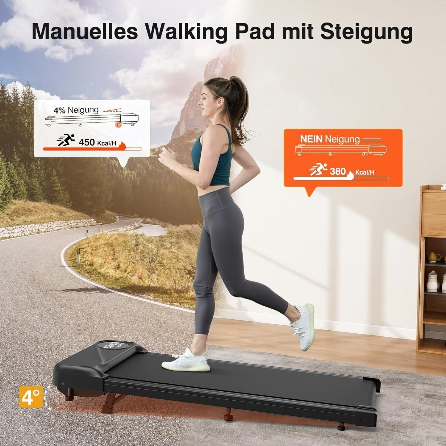 Motorisiertes Laufband Walking Pad Fitness Elektrisch Laufband Für Home Office