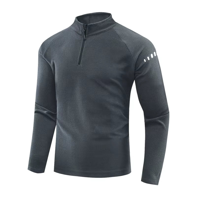 Running Long Sleeve T-Shirt Reflective Men Sportswear Breathable Black Coat Gym Jogging Male Gym Fitness Spring Autumn Clothing