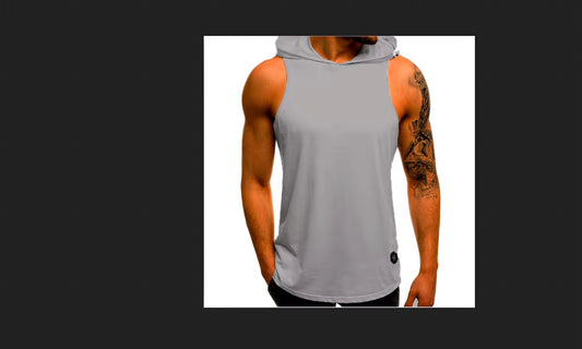 Men'S Tank Tops Casual Sleeveless Hoodie Bodybuilding Workout Vest Muscle Fitness Shirts Male Jackets Top